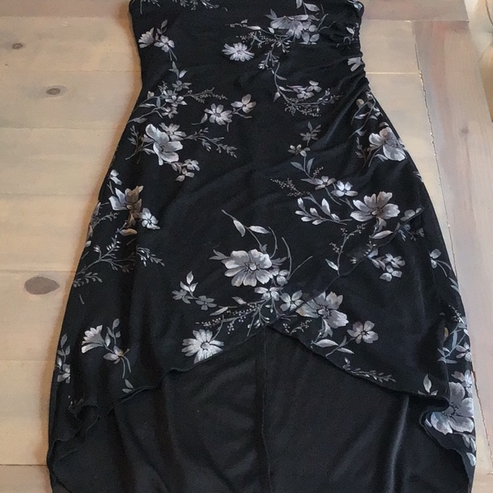 90s RAMPAGE FLORAL STRAPLESS DRESS - Picture 2 of 7